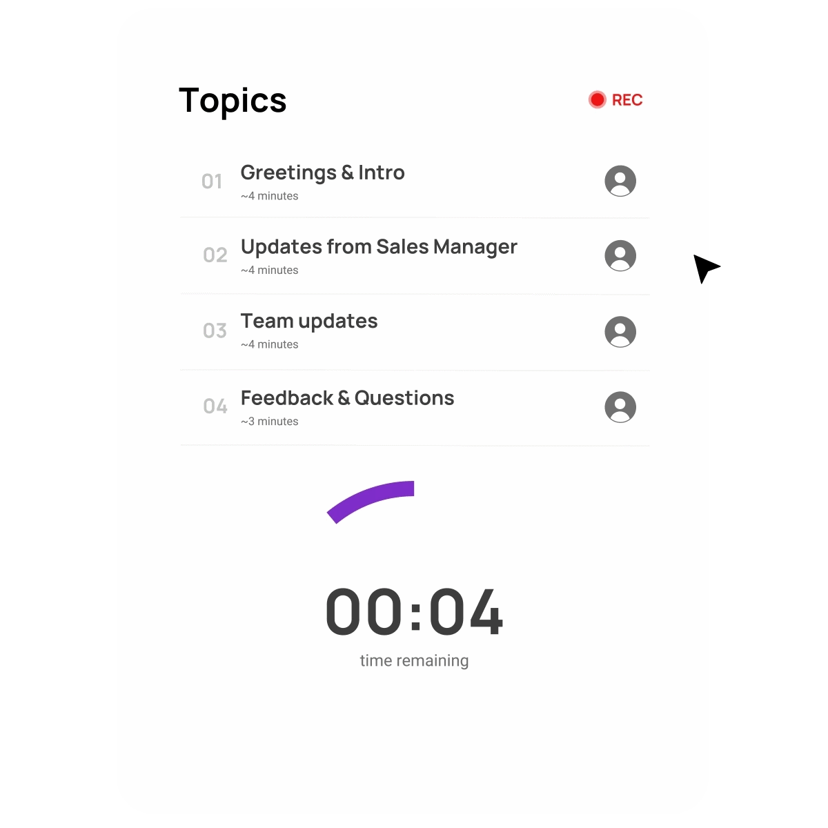 Moderator Agent tracking meeting topics and time remaining